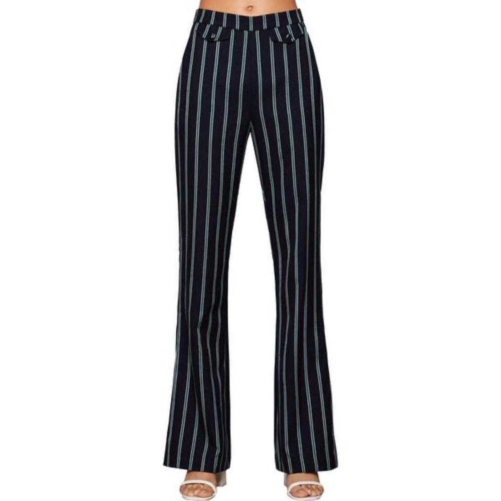 BCBGeneration green and navy pinstripe pants, size 0